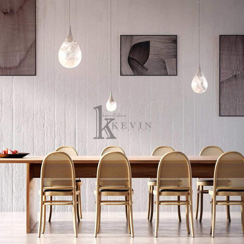 Koltin Alabaster Raindrop Pendant Lighting, Dining Table Pendant Chandelier Kevin Studio Inc   