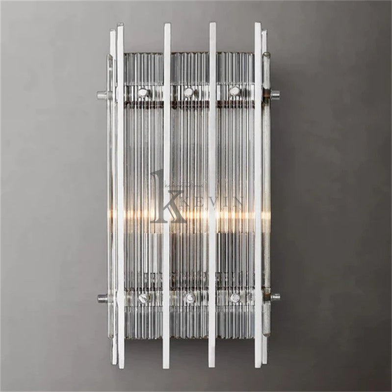 Soria Modern Glass Rectangular Wall Sconce 17"H wall sconce Kevin Studio Inc Polished Nickel  