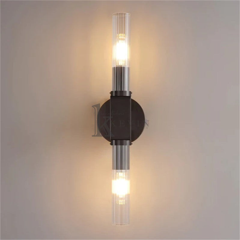 Zreddie Modern Candlestick Wall Sconce With Glass Shade wall sconce Kevin Studio Inc Matte Black  