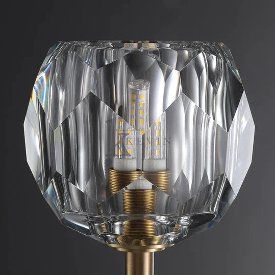 Floris Modern Clear Crystal Ball Short Wall Sconce, Crystal Led Wall Lights for Bedroom Wall Sconce Kevin Studio Inc   