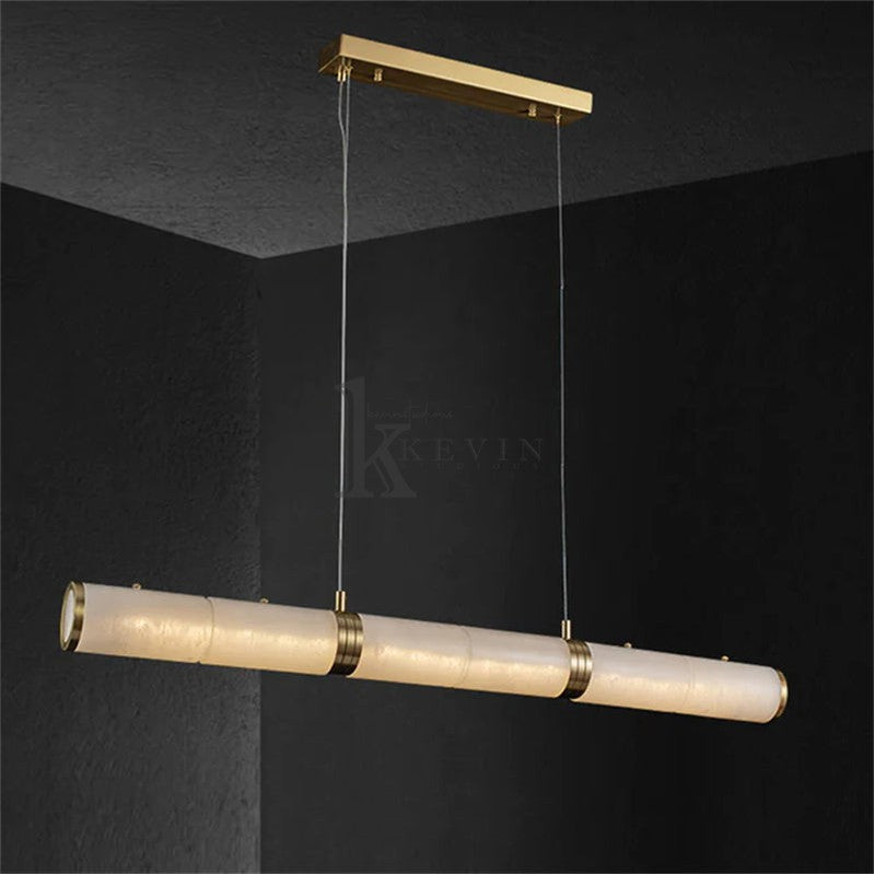 Chanavia Modern Linear Alabaster Chandelier, Chandelier Over Dining Table Pendant Light Kevin Studio Inc   