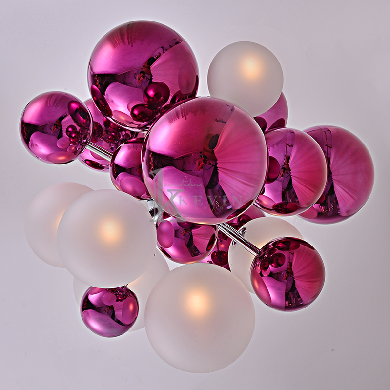 Purple Glass Ball Pendant Light Chandelier Kevin Studio Inc   