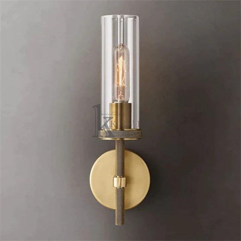 Kina Modern Knurled Wall Sconce 14"H, 19"H wall sconce Kevin Studio Inc 14"H Lacquered Brass 