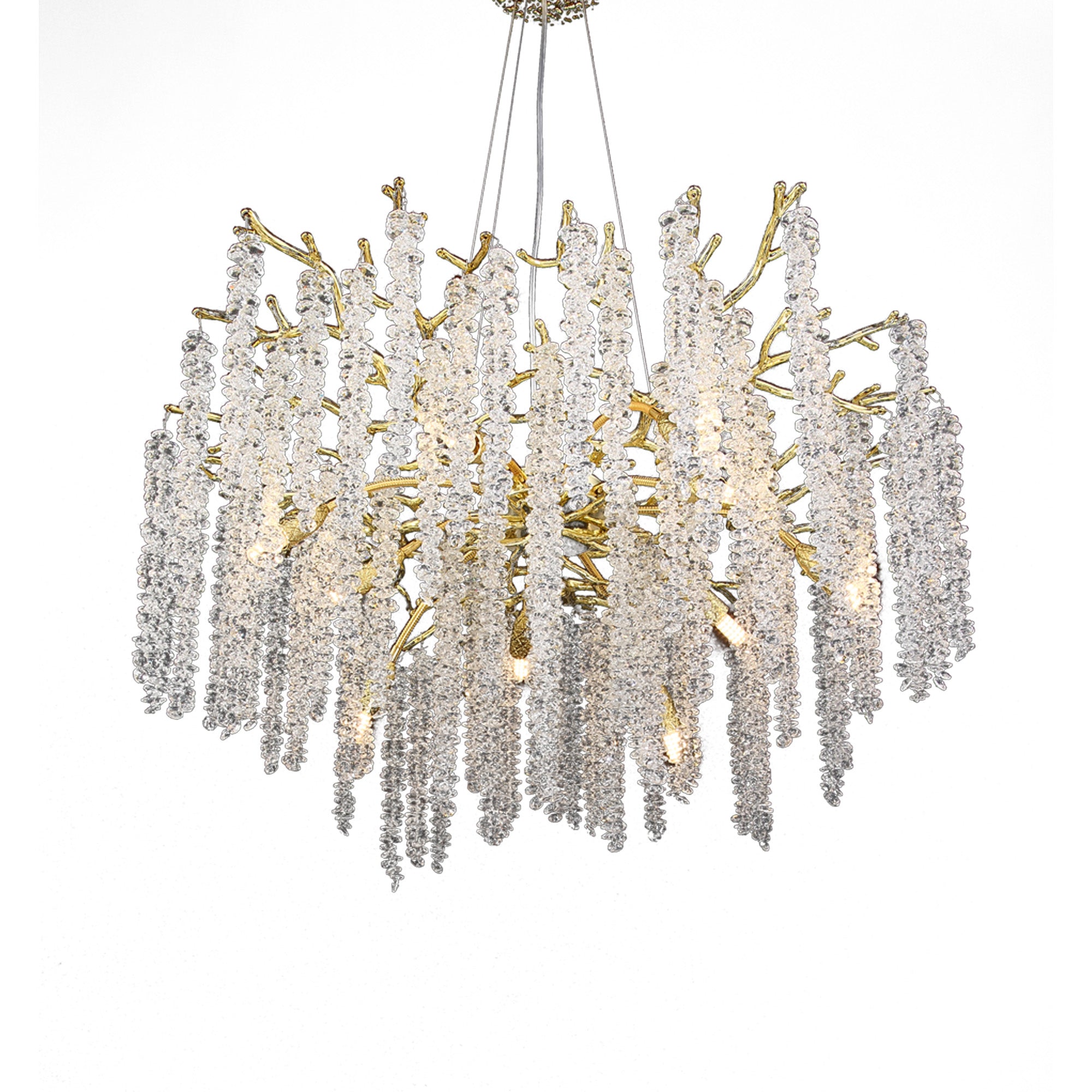 Azure Modern Gold Coin Crystal Round Branch Chandelier For Living Room Branch Chandelier Kevin Studio Inc   