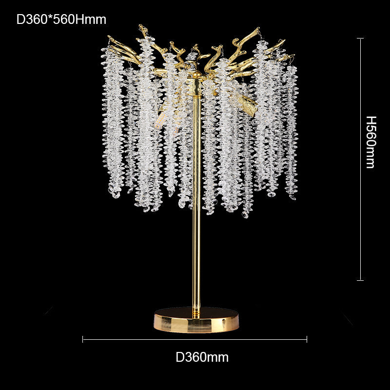 Azure Modern Gold Coin Crystal Table Lamp For Bedroom table lamp Kevin Studio Inc   