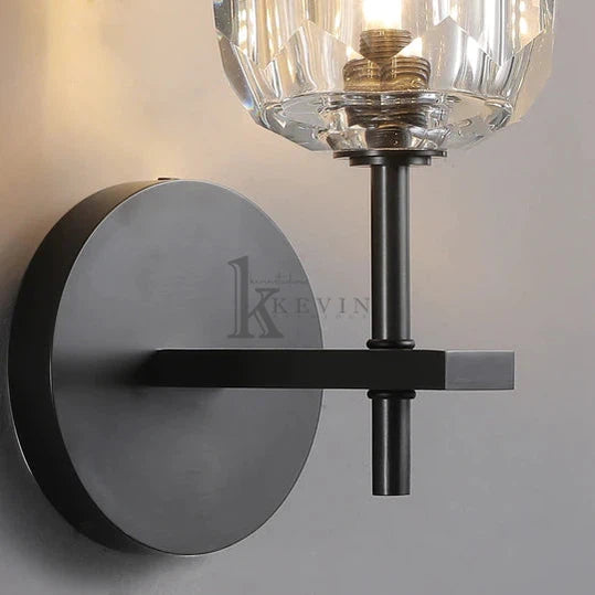 Floris Modern Clear Crystal Ball Short Wall Sconce, Crystal Led Wall Lights for Bedroom Wall Sconce Kevin Studio Inc   