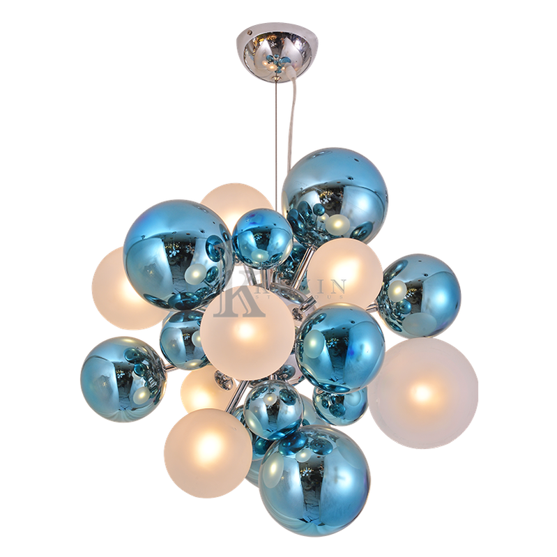 Blue Glass Ball Living Room Pendant Light Chandelier Kevin Studio Inc   