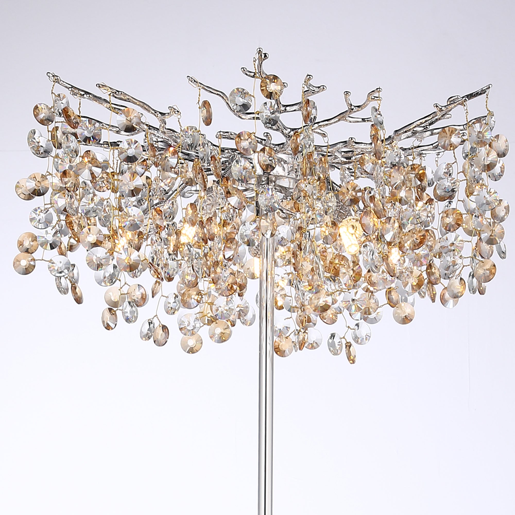 Thisbe Modern Clear Crystal Table Lamp For Bedroom, Gold Table Lamp Branch Chandelier Kevin Studio Inc   