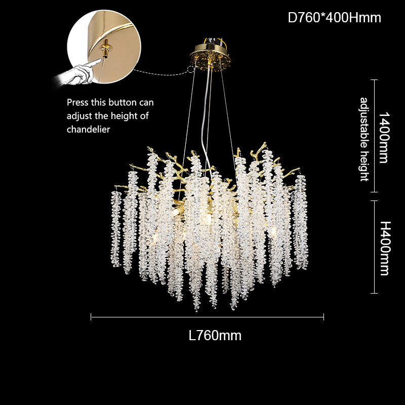 Azure Modern Gold Coin Crystal Round Branch Chandelier For Living Room Branch Chandelier Kevin Studio Inc   