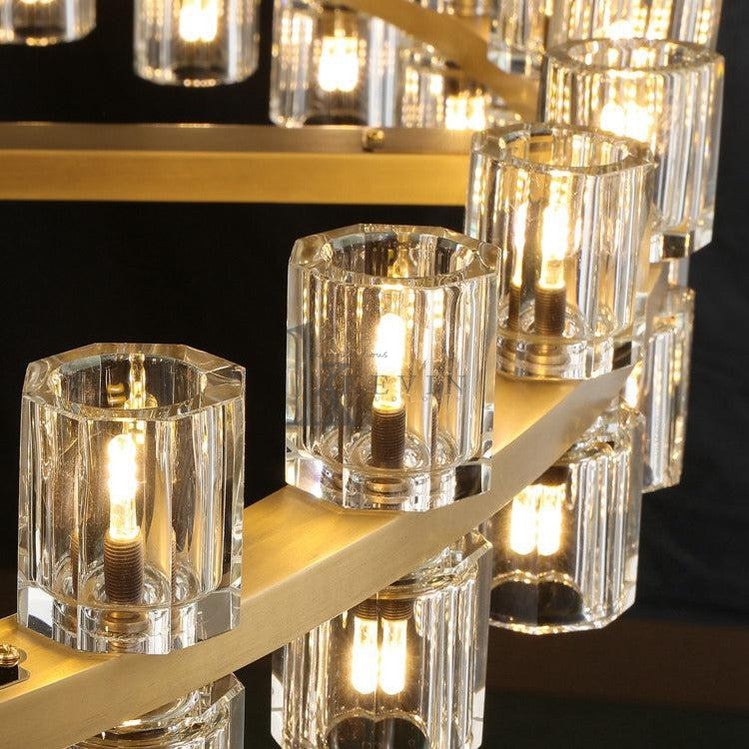 Aminda Modern Round 2-tier Large Crystal Chandelier For Living Room chandelier Kevin Studio Inc   