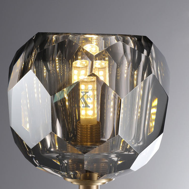 Floris Modern Smoky Crystal Ball Short Wall Sconce, Crystal Led Wall Lights for Bedroom Wall Sconce Kevin Studio Inc   