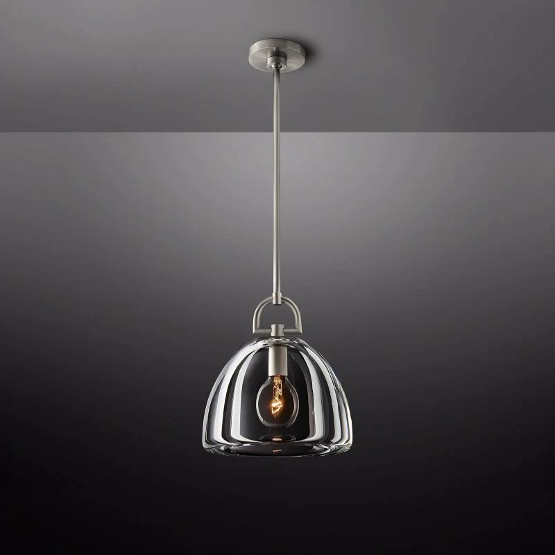 Boten Modern Dome Glass Pendant Light 7", 11", 14" Pendant for living room,Pendant for kitchen,Pendant for bathrooms,Pendant for bedrooms,Pendant for foyer,Pendant for stairways,Pendant for dining room Kevin Studio Inc 7''D Satin Nickel 