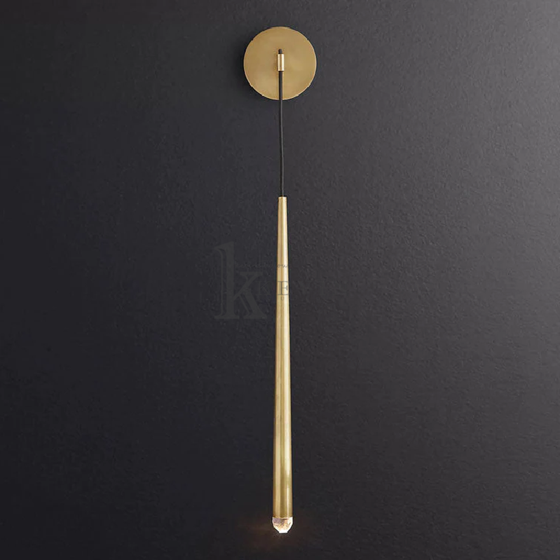 Della Modern Tubular Solid Brass Grand Wall Sconce(Cord) 38'' H wall sconce Kevin Studio Inc Lacquered Burnished Brass  