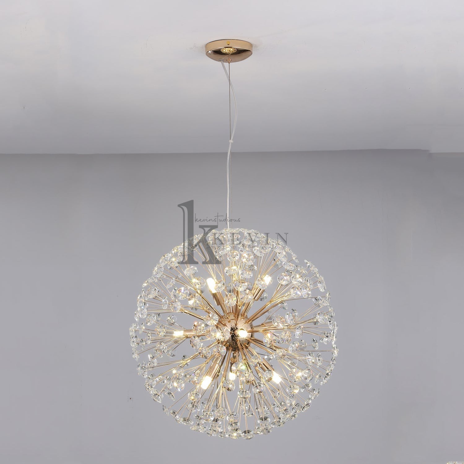 Dandelion Modern Crystal Spherical Chandelier Pendant Light Kevin Studio Inc   