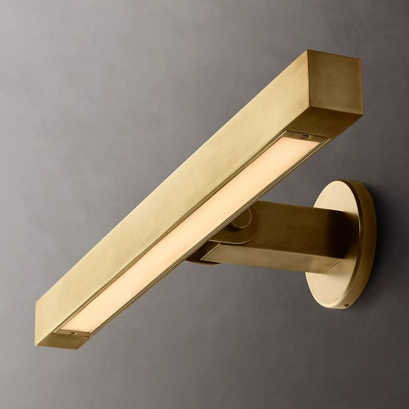 Canni Modern Linear Picture Light For Bathroom, Bedroom Wall Light Fixtures Kevin Studio Inc Lacquered Burnished Brass  