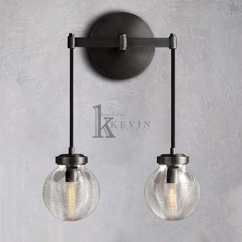 Kalita Modern Two Head Crystal Wall Sconces For Bedroom wall sconce Kevin Studio Inc   