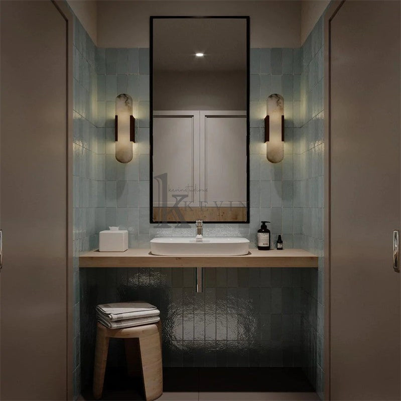 Koltin Melange Elongated Alabaster Wall Sconce wall sconce for bedroom,wall sconce for dining room,wall sconce for stairways,wall sconce for foyer,wall sconce for bathrooms,wall sconce for kitchen,wall sconce for living room Kevin Studio Inc   