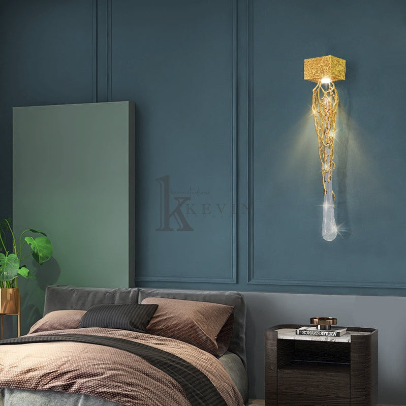 Slade Modern Branch Crystal Wall Sconce For Bedroom Wall Sconce Kevin Studio Inc   