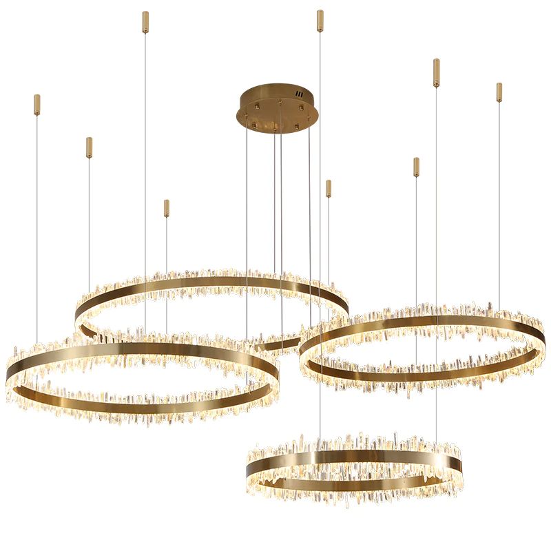 Baline Modern Rock Crystal Rings Luxury Chandelier For Living Room Chandelier Kevin Studio Inc   