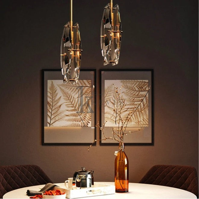 Whitney Modern Simple Faceted Crystal Pendant Lighting, Pendant Lamp Over Dining Table Pendant Light Kevin Studio Inc   