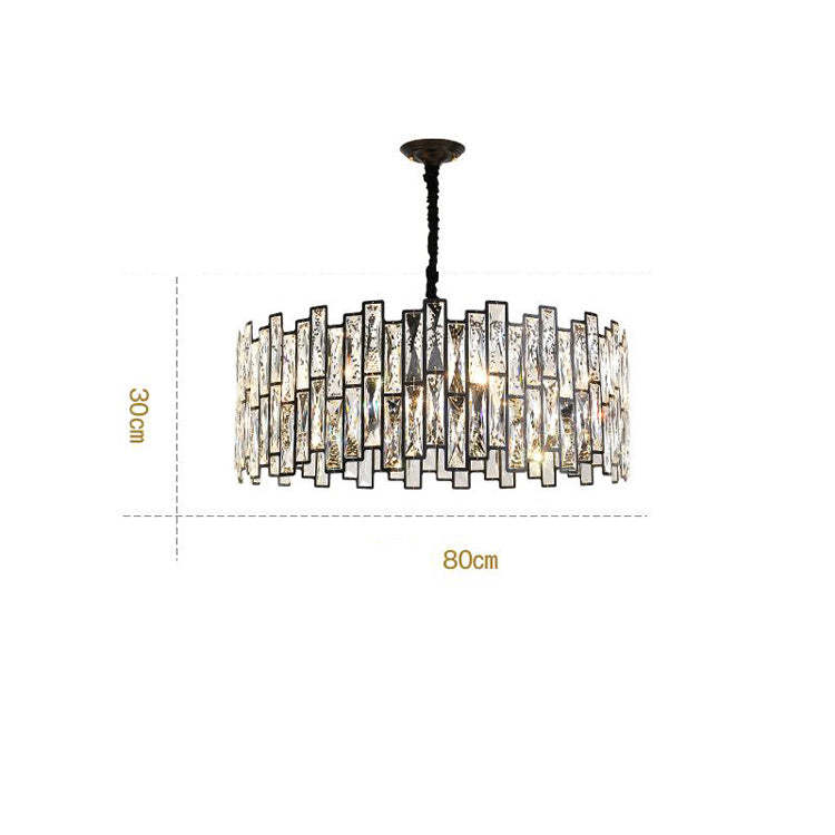 Emery Modern Round Crystal Chandelier-Black Finish Chandeliers Kevin Studio Inc   