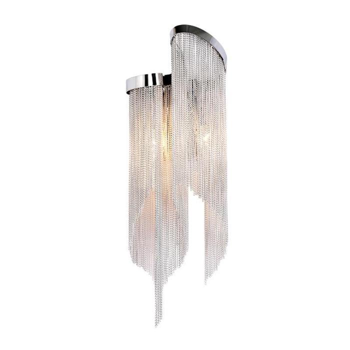 Flavio Modern Aluminum Chain Tassel Wall Sconce Wall Sconce Kevin Studio Inc   