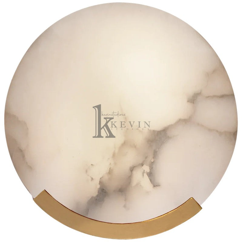 Biance Modern Melange Alabaster Round Wall Sconce For Bedroom Wall Light Fixtures Kevin Studio Inc Brass  