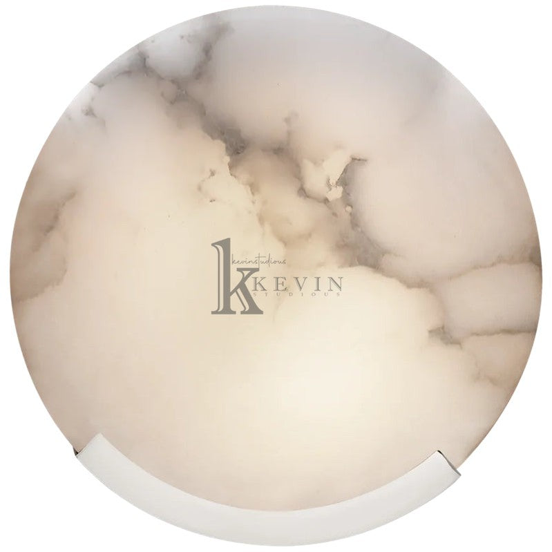 Biance Modern Melange Alabaster Round Wall Sconce For Bedroom Wall Light Fixtures Kevin Studio Inc Polished Nickel  