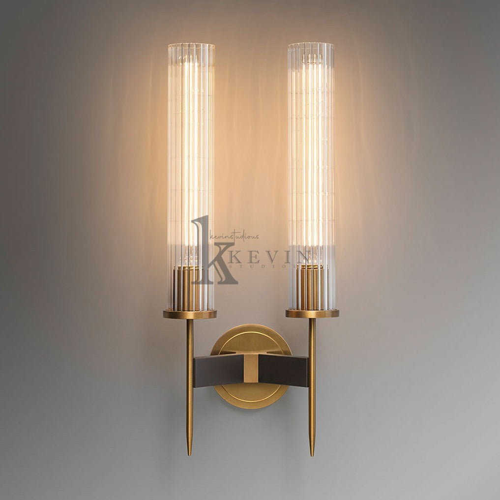 Janet Cylinder Modernist Brass Sconce Lights Double Wall Sconce Kevin Studio Inc   