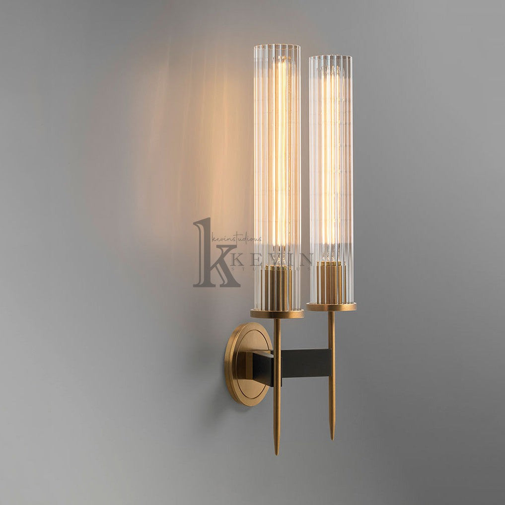 Janet Cylinder Modernist Brass Sconce Lights Double Wall Sconce Kevin Studio Inc   